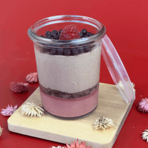 Mousse chocolat, crémeux framboise