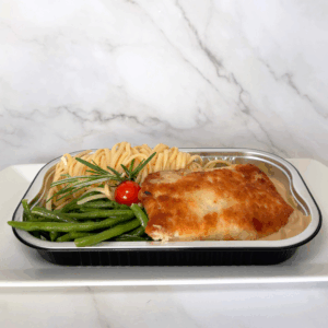 CORDON BLEU DE VOLAILLE, LINGUINE ET HARICOTS VERTS
