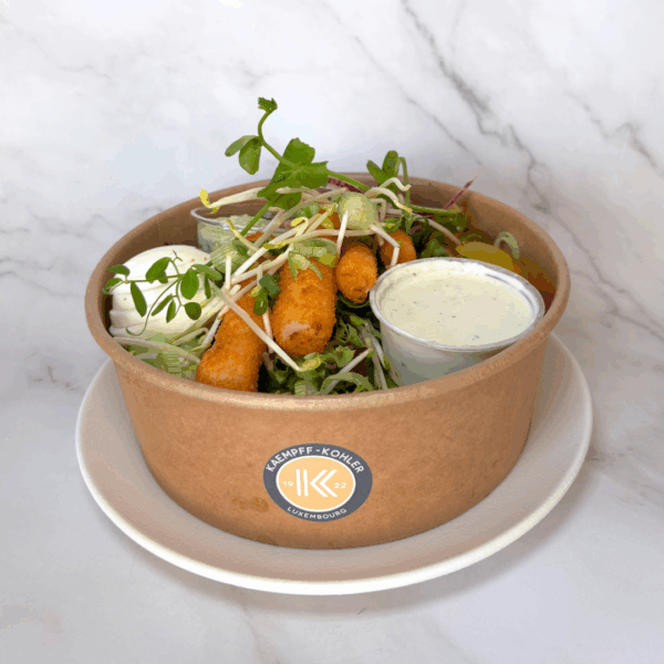 SALADE STICKS D'ASPERGE BLANCHE ET CRÈME À L'AIL DES OURS