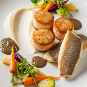 Saint-Jacques et Sandre snackés